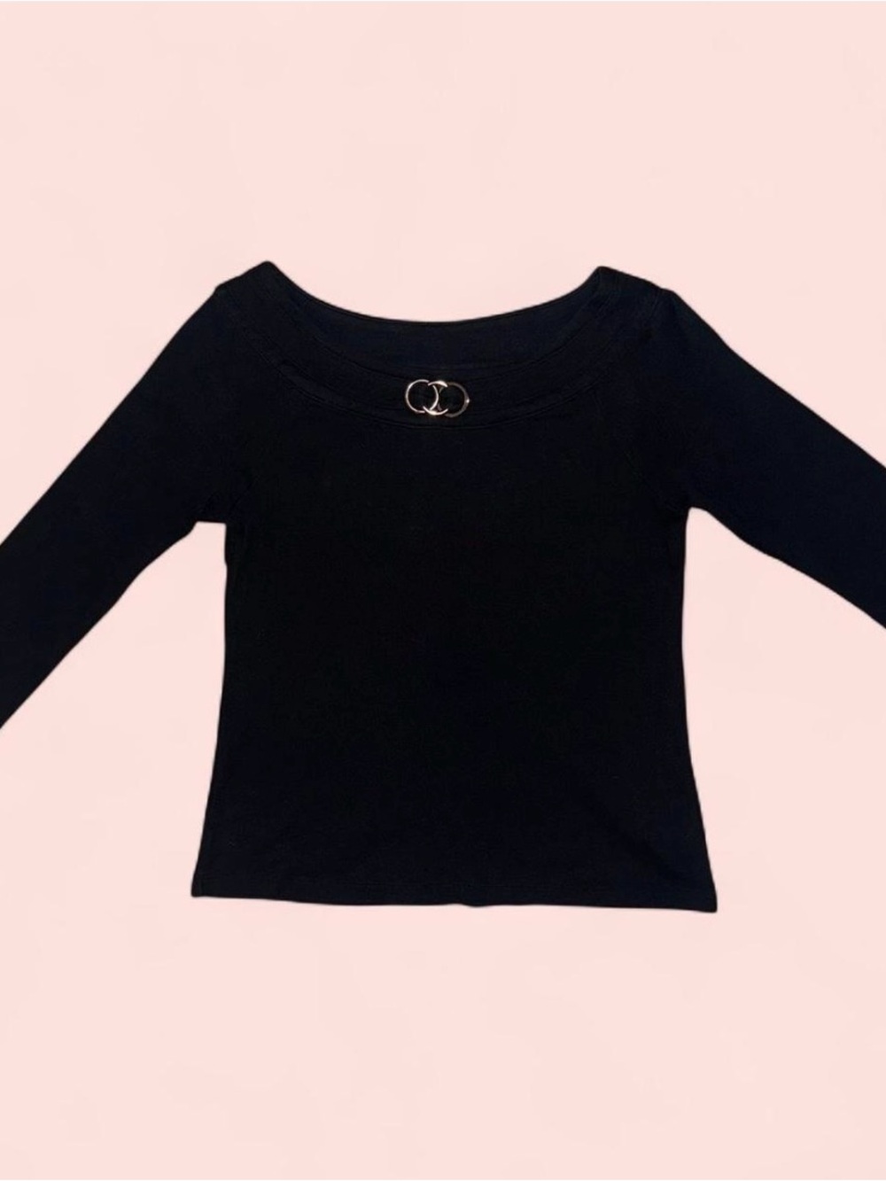 Rafaella Women’s Black 100% Cotton 3/4 Sleeve Top